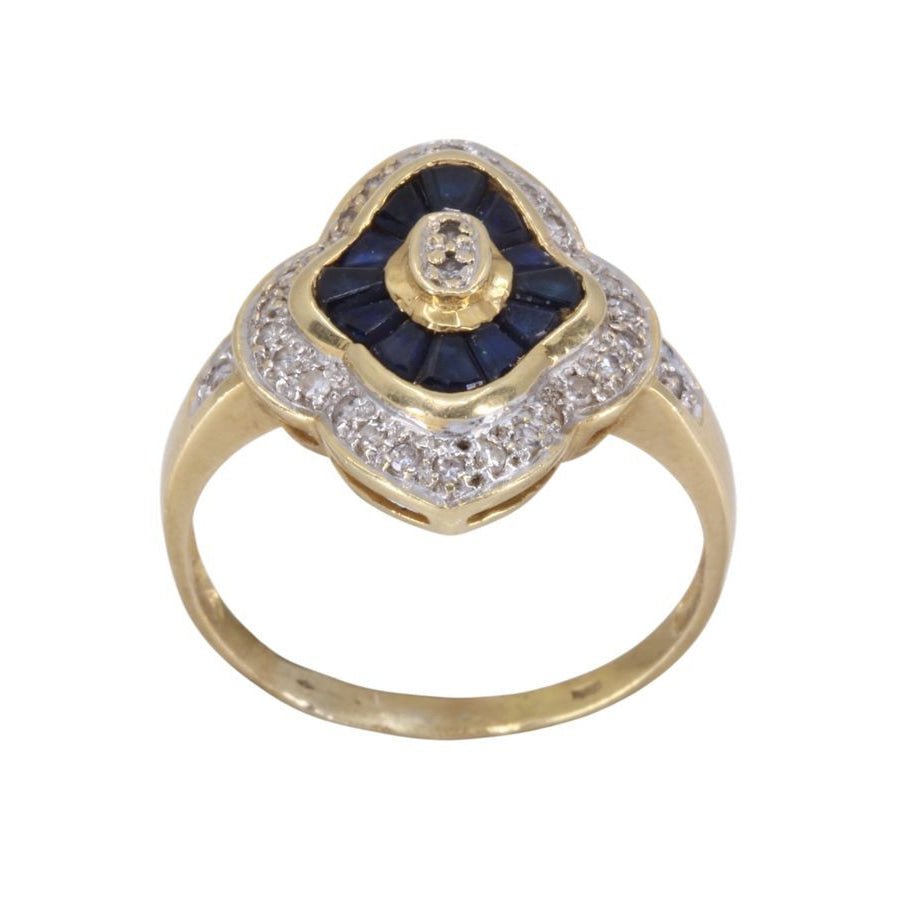 Bague Entourage en or jaune saphirs et diamants - Castafiore
