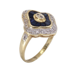 Bague Entourage en or jaune saphirs et diamants - Castafiore