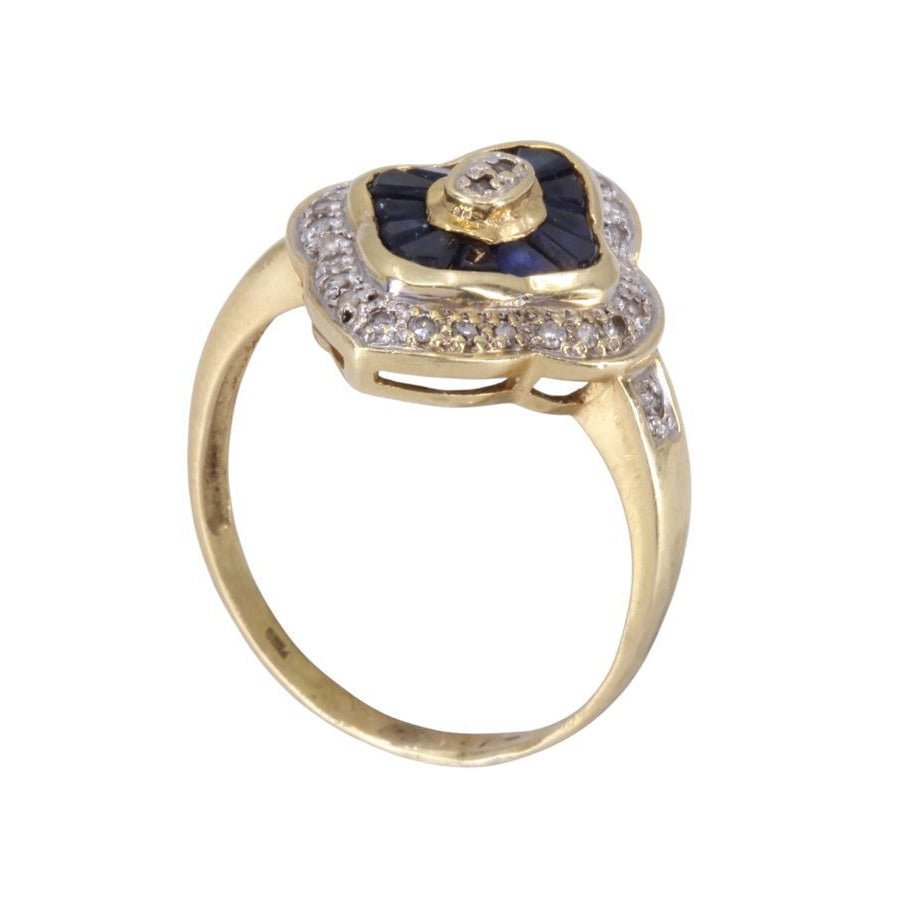 Bague Entourage en or jaune saphirs et diamants - Castafiore