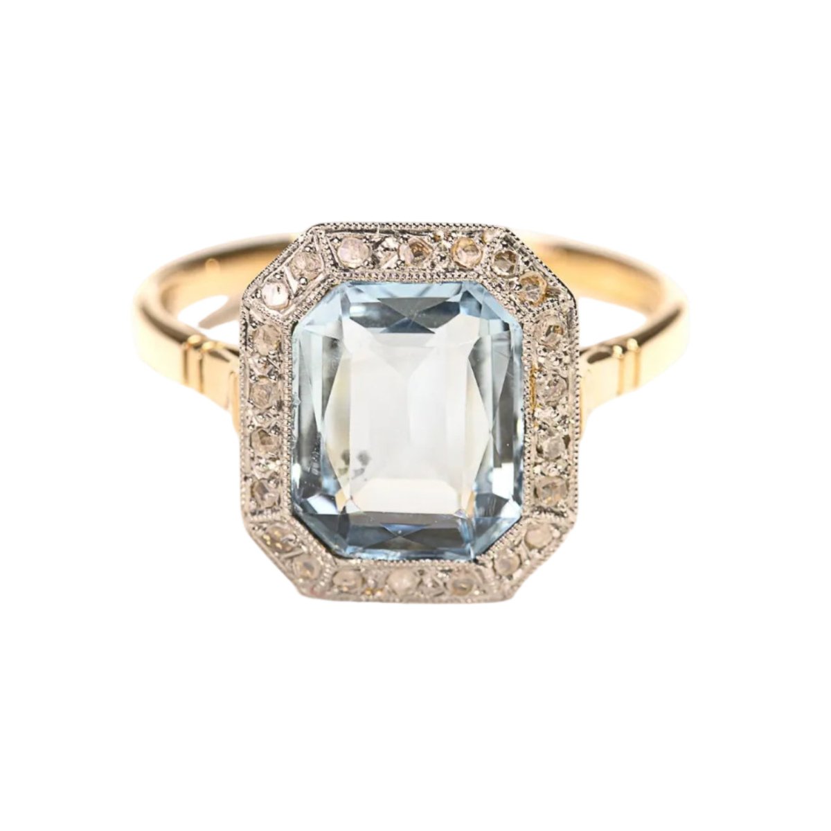 Bague Entourage en or jaune, topaze et diamants