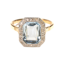 Bague Entourage en or jaune, topaze et diamants - Castafiore