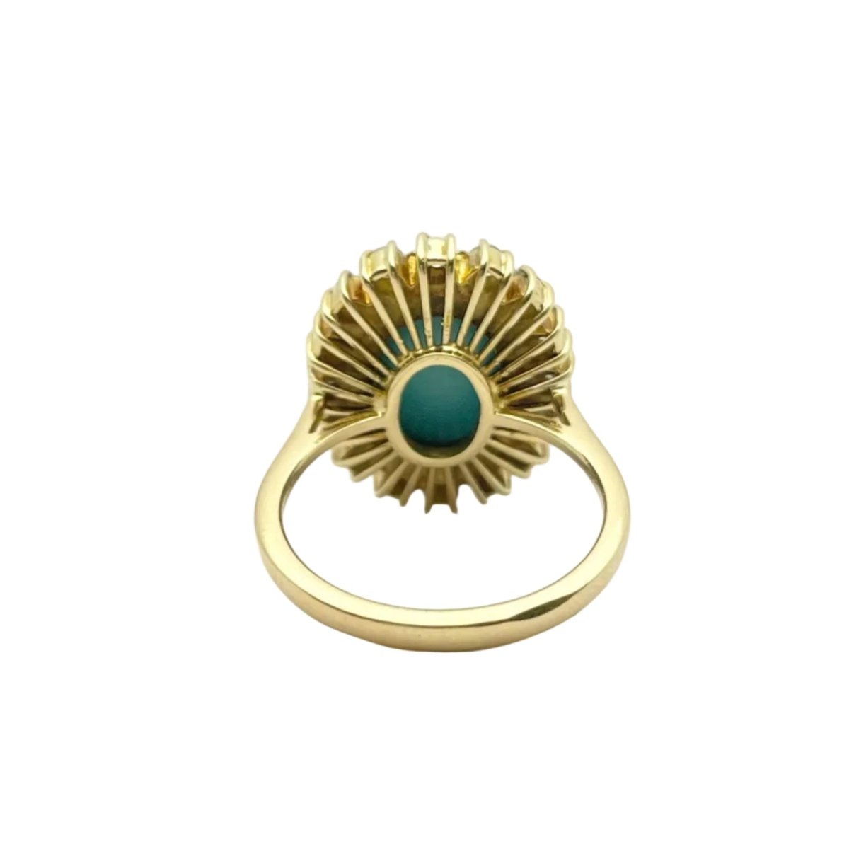 Bague Entourage en or jaune, turquoise et diamants - Castafiore