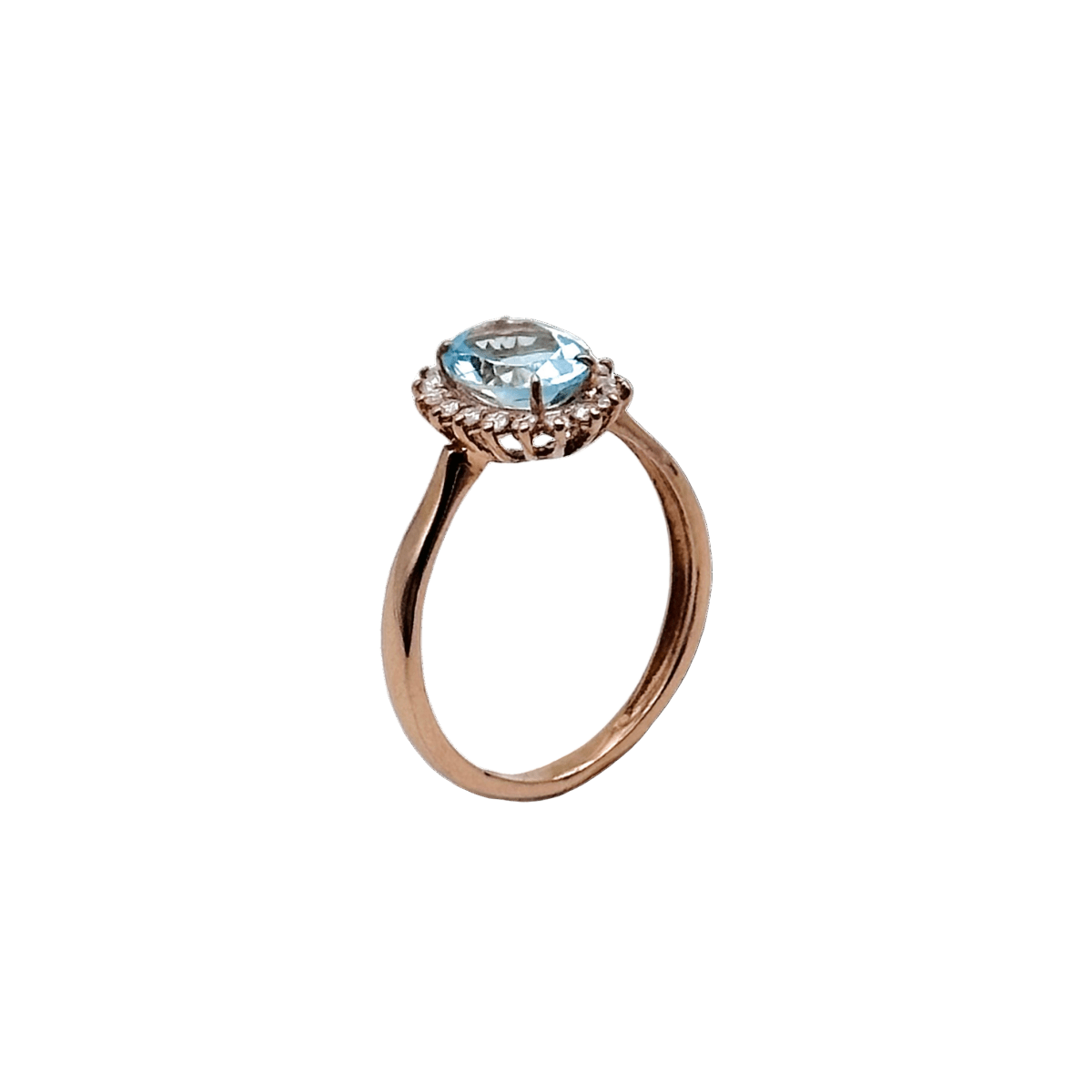 Bague Entourage en or rose et topaze - Castafiore