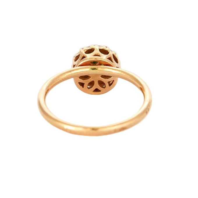Bague Entourage en or rose, grenat, et diamants - Castafiore