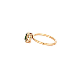 Bague Entourage en or rose, grenat, et diamants - Castafiore