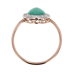 Bague Entourage en or rose, platine, turquoise et diamants - Castafiore
