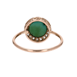 Bague Entourage en or rose, platine, turquoise et diamants - Castafiore