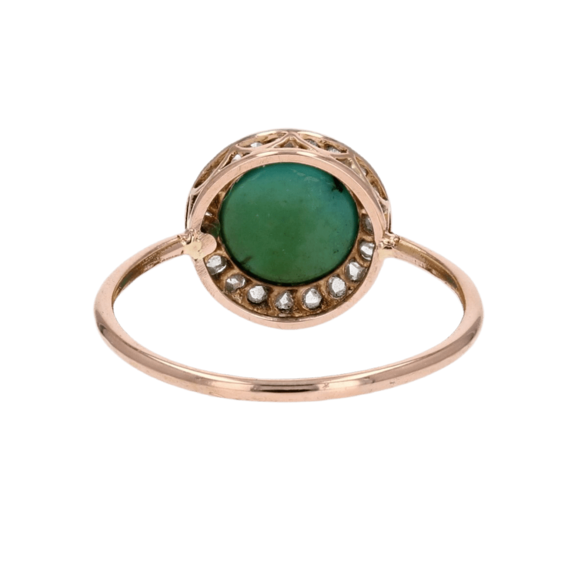 Bague Entourage en or rose, platine, turquoise et diamants - Castafiore