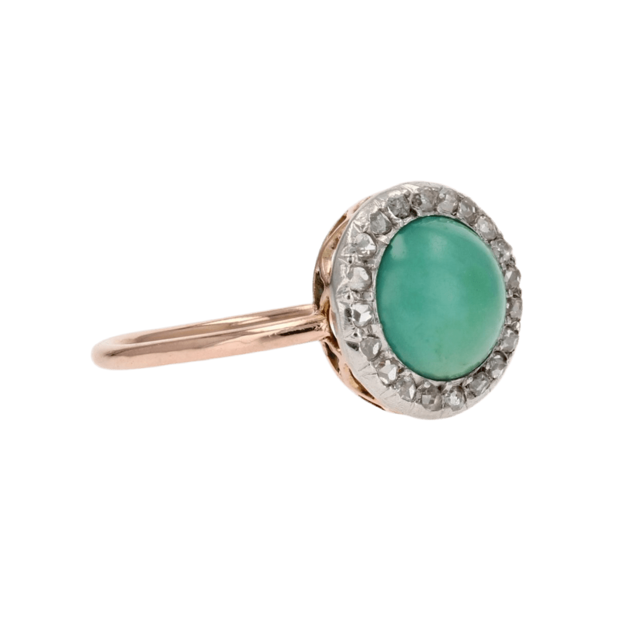 Bague Entourage en or rose, platine, turquoise et diamants - Castafiore