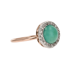 Bague Entourage en or rose, platine, turquoise et diamants - Castafiore