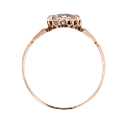 Bague Entourage en or rose, saphir et diamants - Castafiore