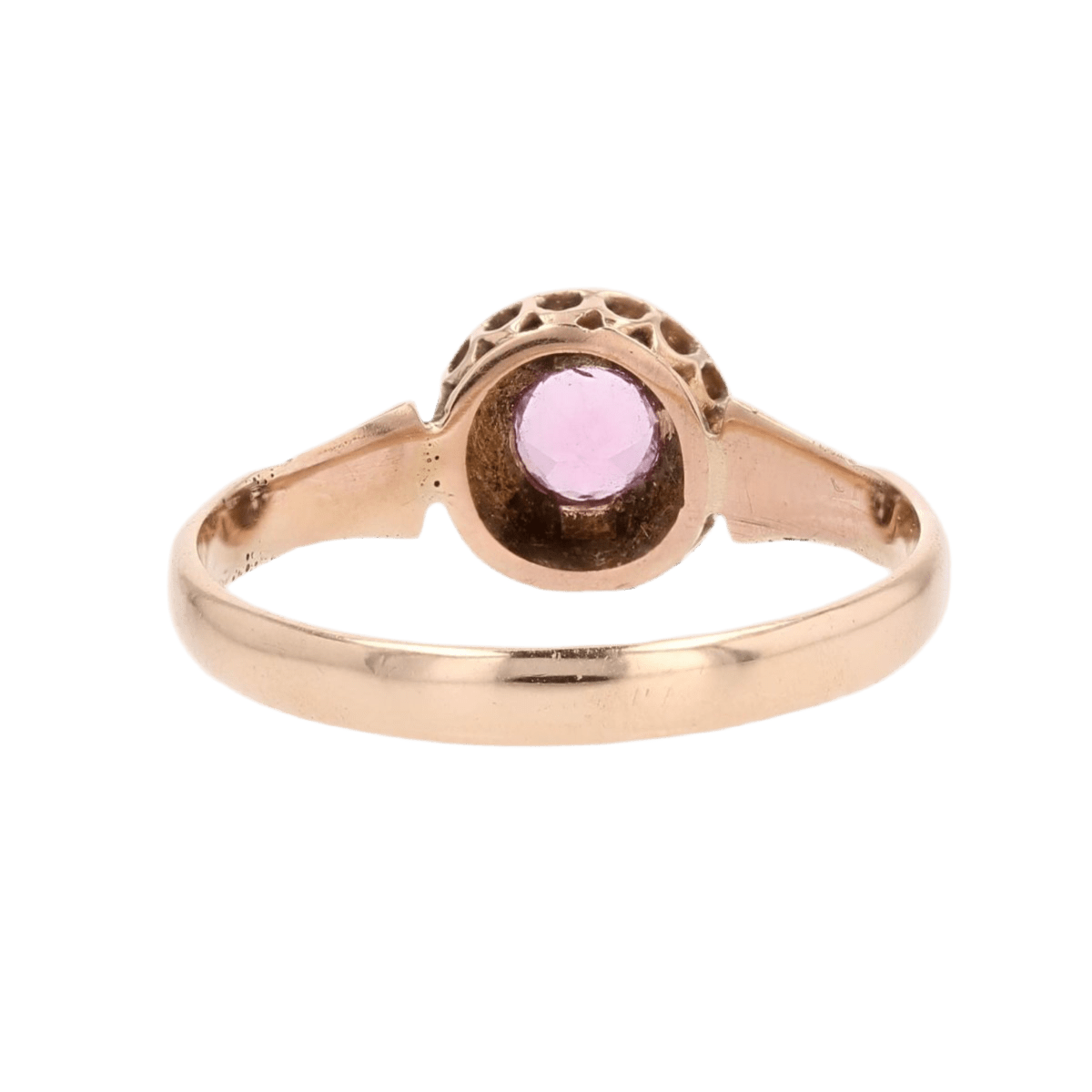 Bague Entourage en or rose, saphir et diamants - Castafiore