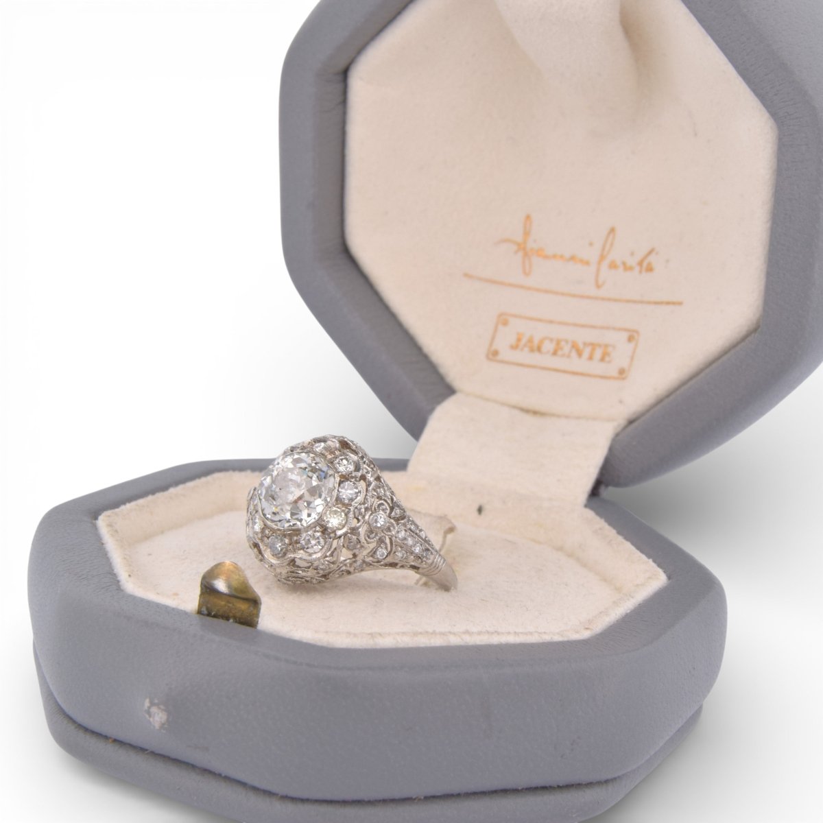 Bague Entourage en platine et diamants - Castafiore