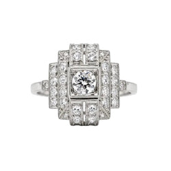 Bague Entourage en platine et diamants - Castafiore