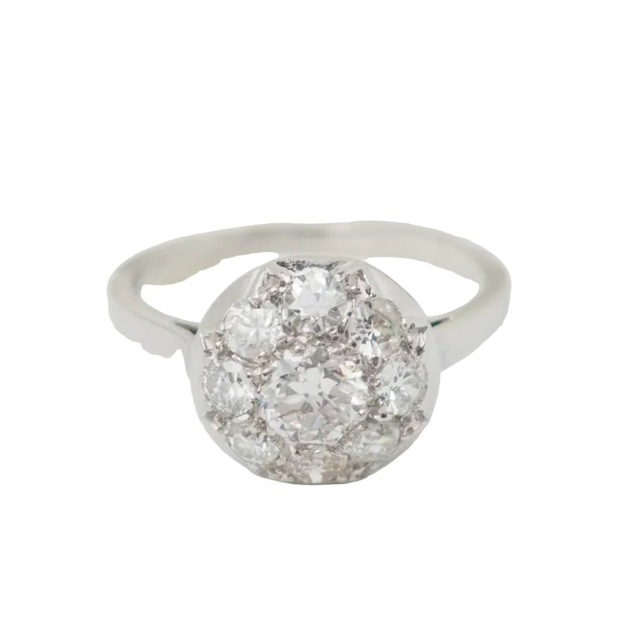 Bague Entourage en platine et diamants - Castafiore