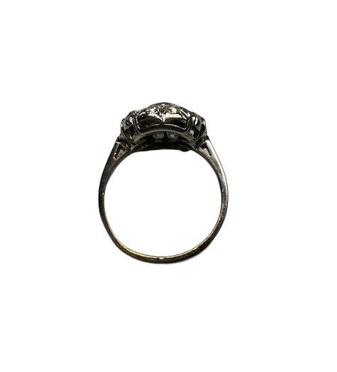 Bague Entourage en platine et diamants - Castafiore