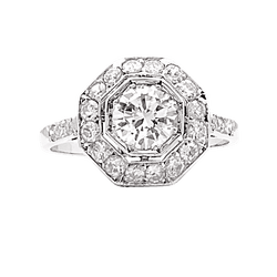 Bague Entourage en platine et diamants - Castafiore