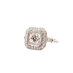 Bague Entourage en platine et diamants - Castafiore