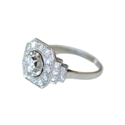 Bague Entourage en platine et diamants - Castafiore