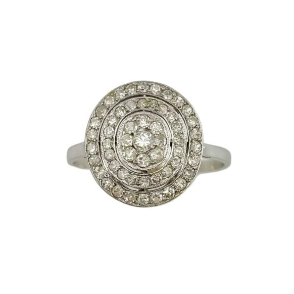 Bague Entourage en platine et diamants - Castafiore