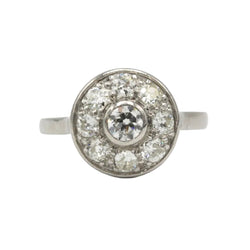 Bague Entourage en platine et diamants - Castafiore