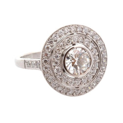 Bague Entourage en platine et diamants - Castafiore