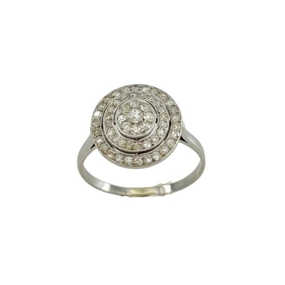Bague Entourage en platine et diamants - Castafiore