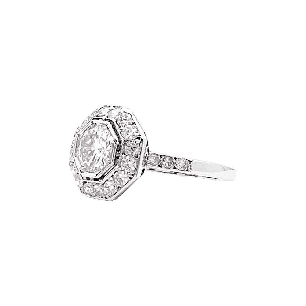 Bague Entourage en platine et diamants - Castafiore