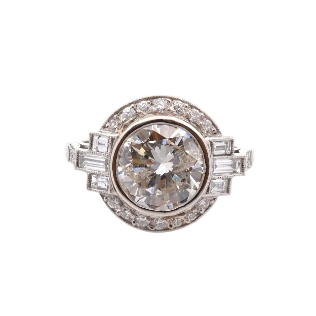 Bague Entourage en platine et diamants - Castafiore