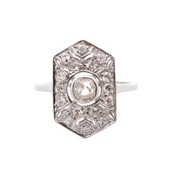 Bague Entourage en platine et diamants - Castafiore