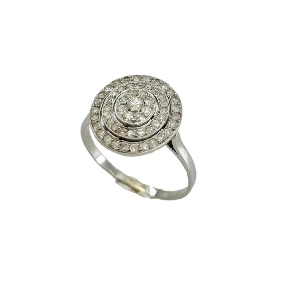 Bague Entourage en platine et diamants - Castafiore