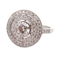 Bague Entourage en platine et diamants - Castafiore
