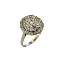 Bague Entourage en platine et diamants - Castafiore