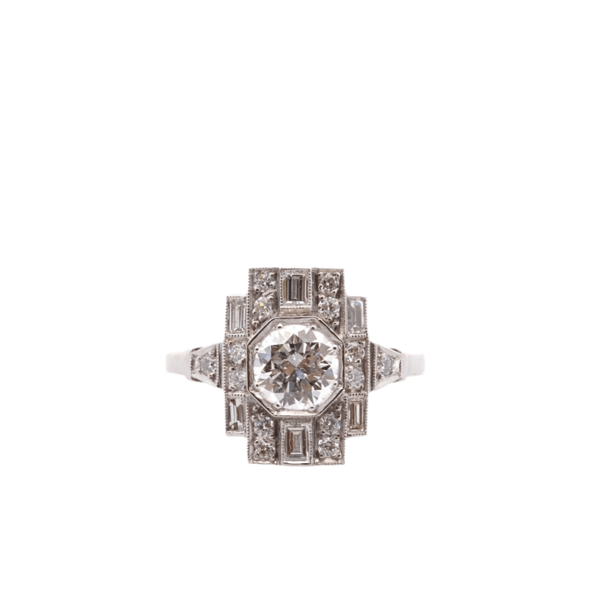 Bague Entourage en platine et diamants - Castafiore