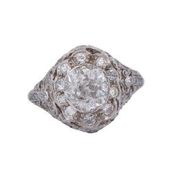 Bague Entourage en platine et diamants - Castafiore