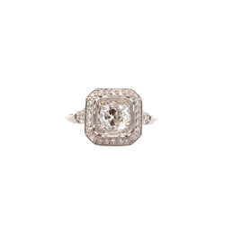 Bague Entourage en platine et diamants - Castafiore