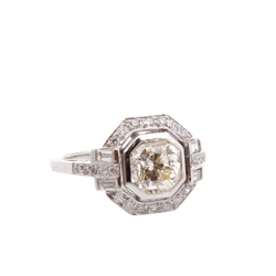 Bague Entourage en platine et diamants - Castafiore
