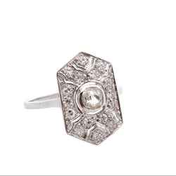 Bague Entourage en platine et diamants - Castafiore