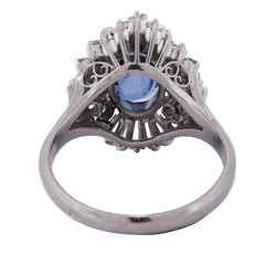 Bague Entourage en platine, saphir et diamants - Castafiore