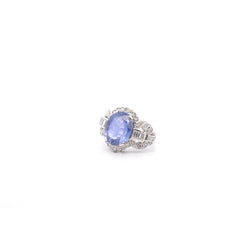 Bague Entourage en platine, saphirs et diamants - Castafiore