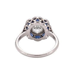 Bague Entourage en platine, saphirs et diamants - Castafiore
