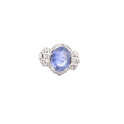 Bague Entourage en platine, saphirs et diamants - Castafiore