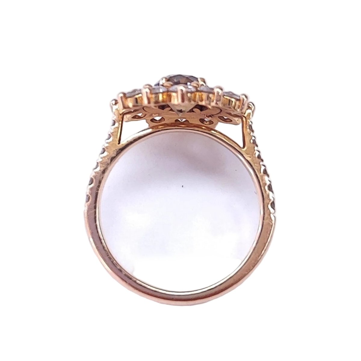 Bague Entourage GEMMYO "Lefkos" en or rose et diamants - Castafiore