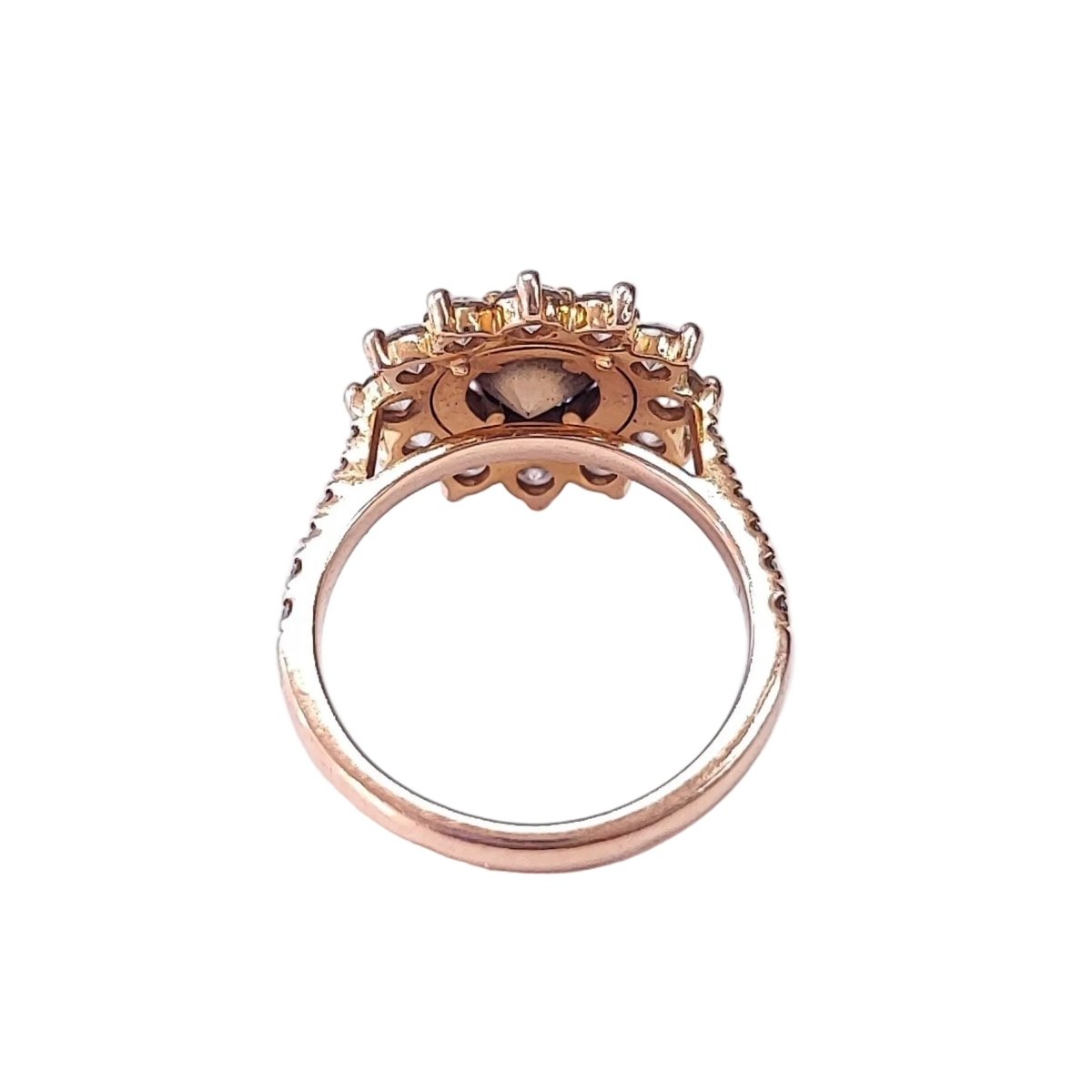 Bague Entourage GEMMYO "Lefkos" en or rose et diamants - Castafiore