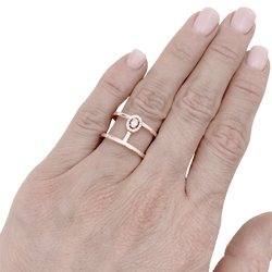 Bague Entourage MESSIKA "Glam'Azone" en or rose et diamants - Castafiore