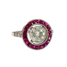 Bague entourage rubis et diamant en argent - Castafiore