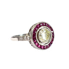 Bague entourage rubis et diamant en argent - Castafiore