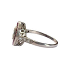 Bague entourage rubis et diamant en argent - Castafiore