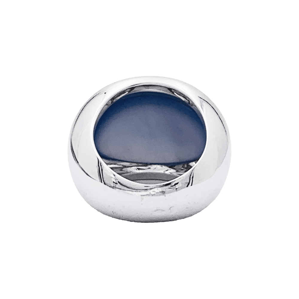Bague Entourage VAN CLEEF & ARPELS en or blanc, calcédoine et diamants - Castafiore