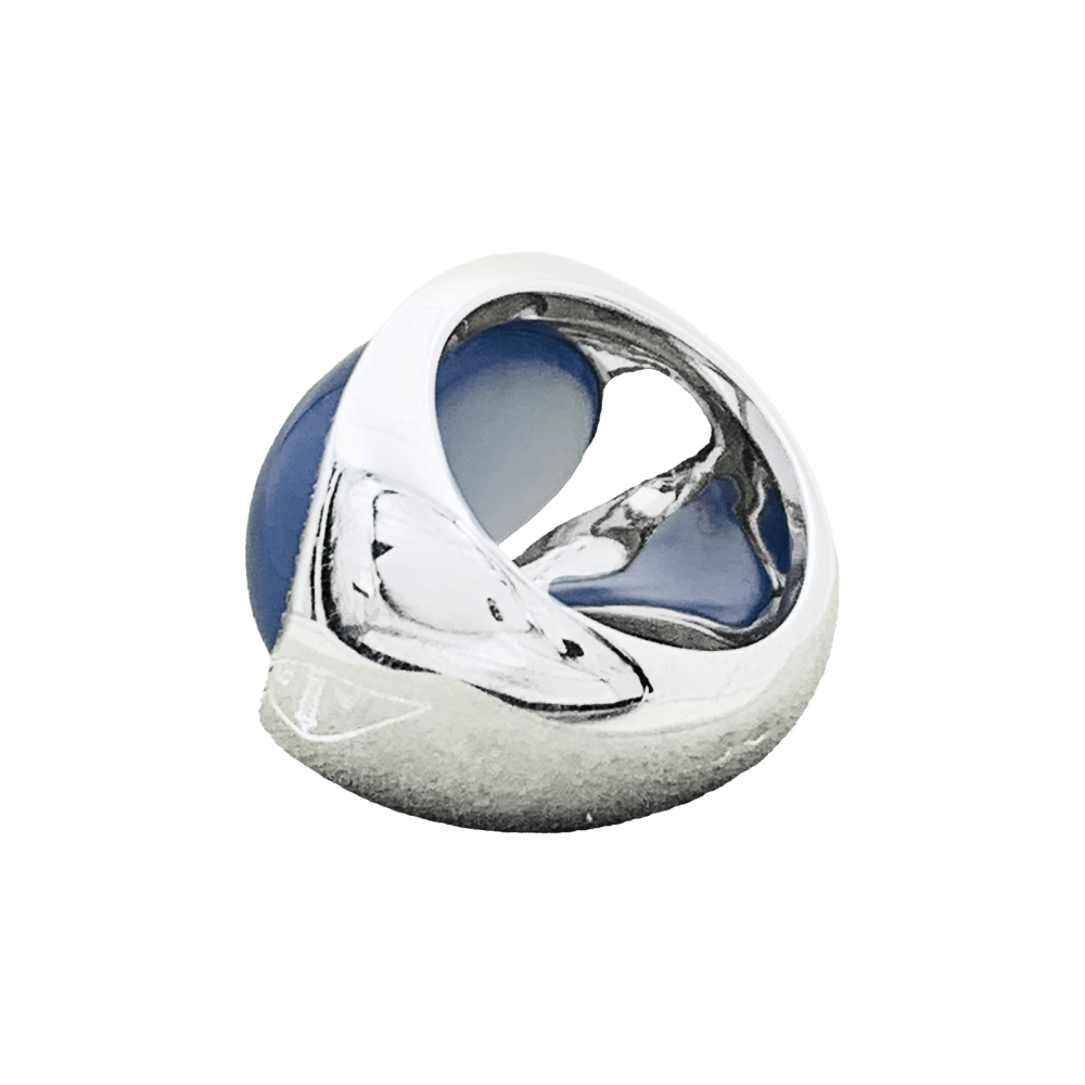 Bague Entourage VAN CLEEF & ARPELS en or blanc, calcédoine et diamants - Castafiore